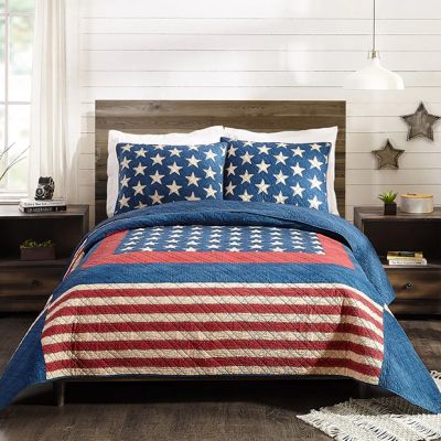 3 Piece Americana Patch Quilt Set