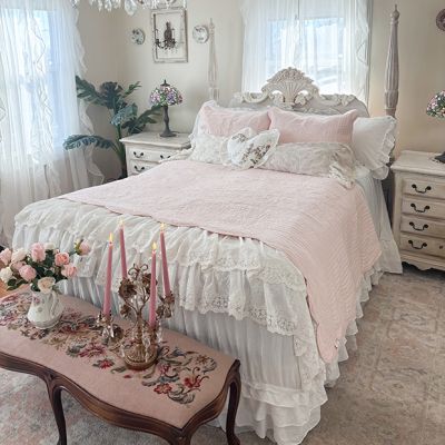 3 Piece Scalloped Coverlet Set
