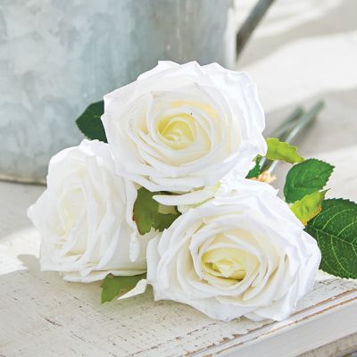 3 Stem White Rose Bundle