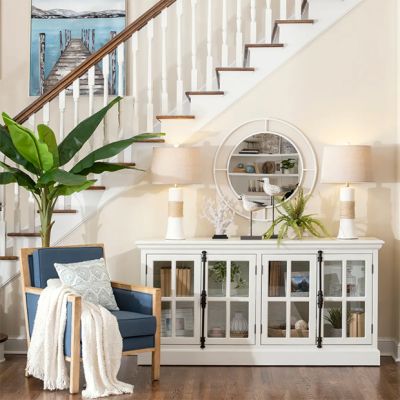 4 Door Painted Wood Farmhouse Media Console