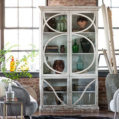 4 Door Whitewash Pine Hutch