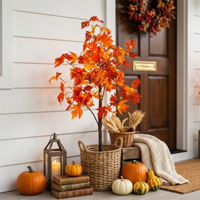 4 ft Lighted Fall Maple Tree