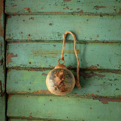 4 Inch Old World Santa with Gifts Ball Ornament