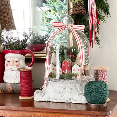 4 Piece Mango Wood Winter Village Set