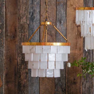 4 Tier Alabaster Stone Waterfall Chandelier