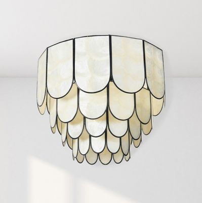 4-Tier Round Capiz Ceiling Light