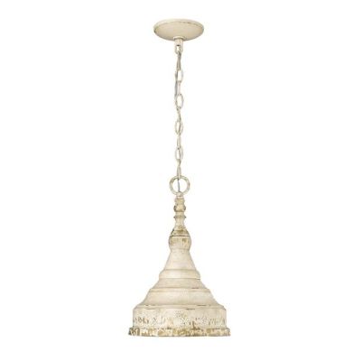 Single Bulb Antique Ivory Pendant Light