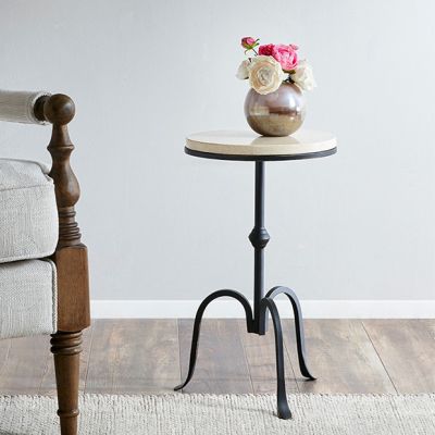 Marble Top Pedestal Accent Table