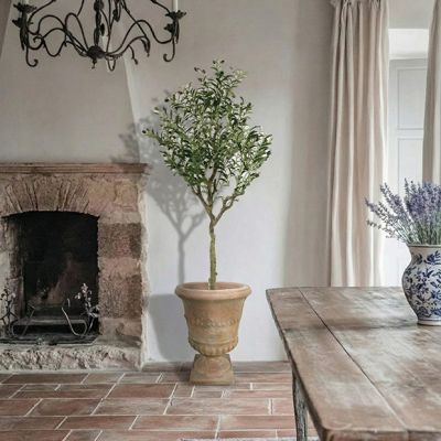 5 Foot Potted Faux Olive Tree