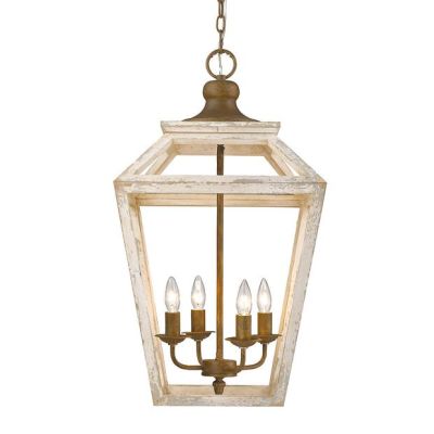 Distressed 4 Light Lantern Pendant In Burnished Chestnut