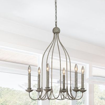 6 Bulb Faux Candle Chandelier