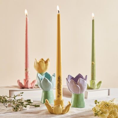 6 Piece Blooming Tulip Ceramic Accent Piece Collection