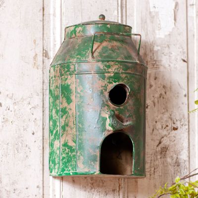 Rustic Milk Can Birdhouse