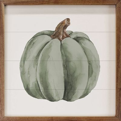 Watercolor Green Pumpkin Wall Art
