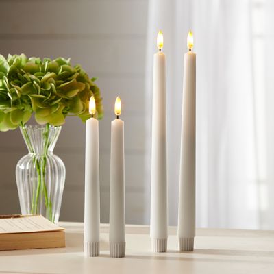 7 Inch White Taper Candle Set of 2
