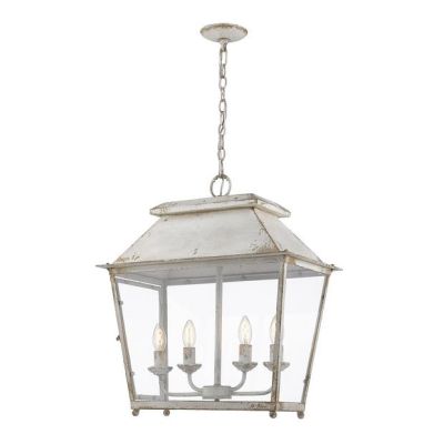 4 Light Lantern Pendant Antique Ivory