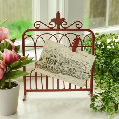Red-Hued Metal Tabletop Gate 10 Inch