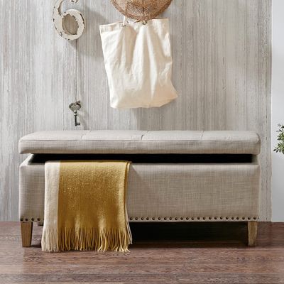 Modern Farmhouse Tufted Top Storage Bench