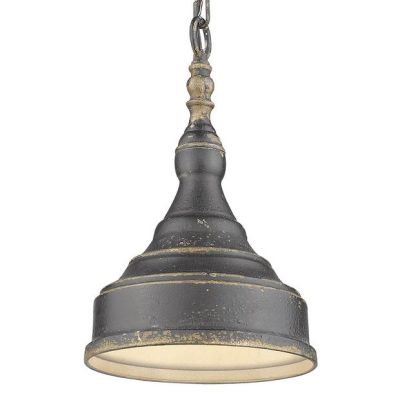 Single Bulb Antique Black Pendant Light
