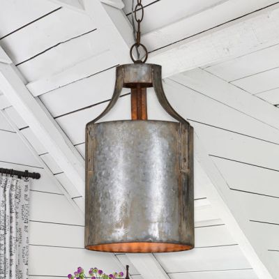Antiqued Metal Pendant Light