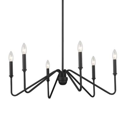 Kennedy 6 Light Chandelier in Natural Black