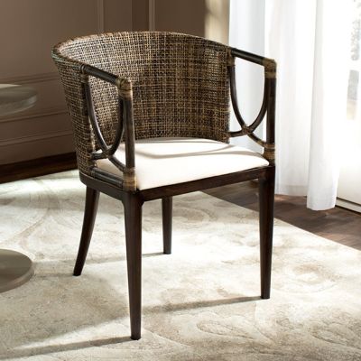 Rattan Back Cushioned Armchair