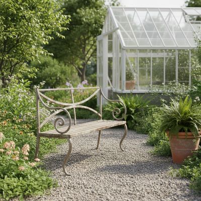 Aged Iron Terrace Bench