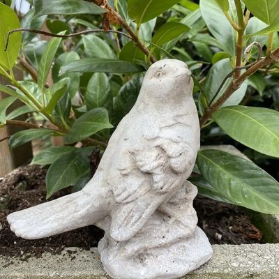 Carved Cement Bird Garden Statue