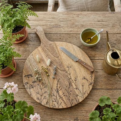 Etched Botanicals Cheese Board