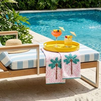 Patterned Palm Kitchen Towel Set of 2