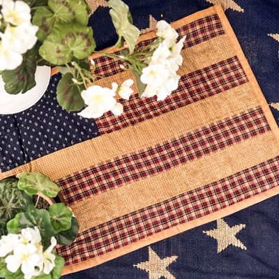 Rustic Americana Quilted Flag Placemats Set of 6
