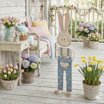 Standing Spring Bunny Porch Sitter