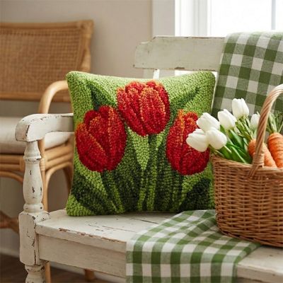 Tulip Bloom Trio Hook Pillow