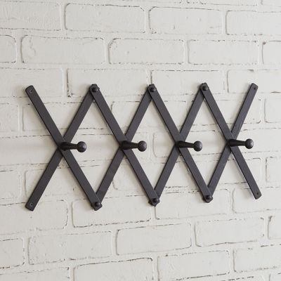 Accordion 4 Hook Wall Mount Coat Rack