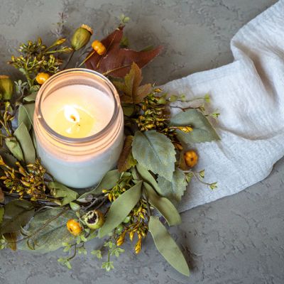 Acorn and Pumpkin Candle Ring Set of 2