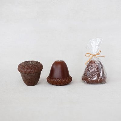 Acorn Shaped Votive Set of 2 Brown