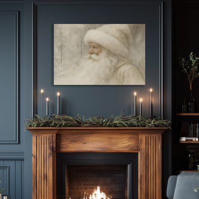 AFH Exclusive Vintage Santa Claus Canvas Wall Art