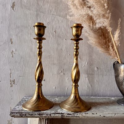 AFH True Vintage Brass Grande Candle Sticks Set of 2
