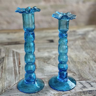 AFH True Vintage Hand Blown Candlestick Set of 2