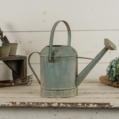 Aged Blue Metal Watering Can