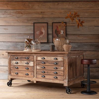 Aged Crafters Work Station On Casters