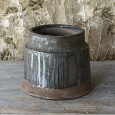 Aged Dripped Glazed Arts and Crafts Vase