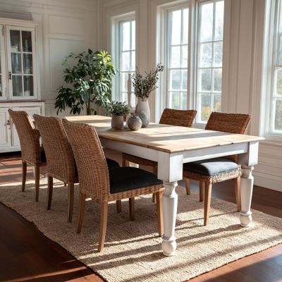 Aged Finish Farmhouse Dining Table