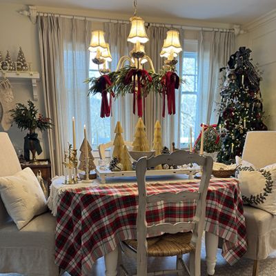 Aged French Country 6 Light Chandelier