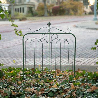 Aged Green Metal Garden Gate Panel