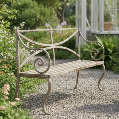 Aged Iron Terrace Bench