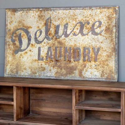 Aged Metal Deluxe Laundry Sign