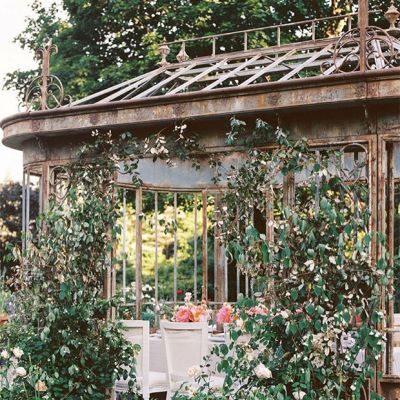 Aged Metal Garden Conservatory Framework
