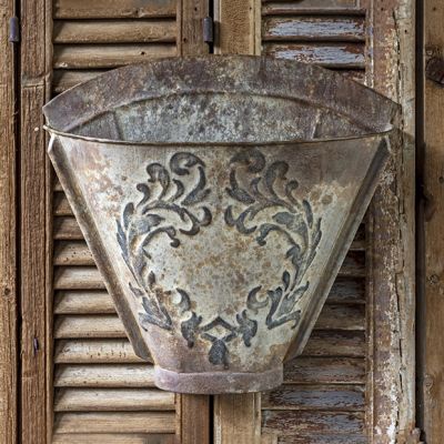Aged Metal Hanging Wall Pocket