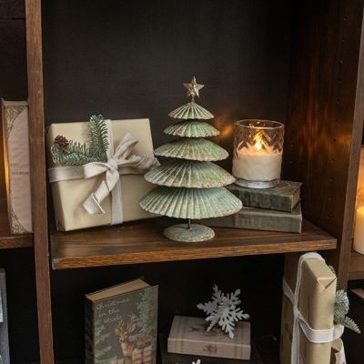 Aged Metal Tiered Tabletop Tree 
